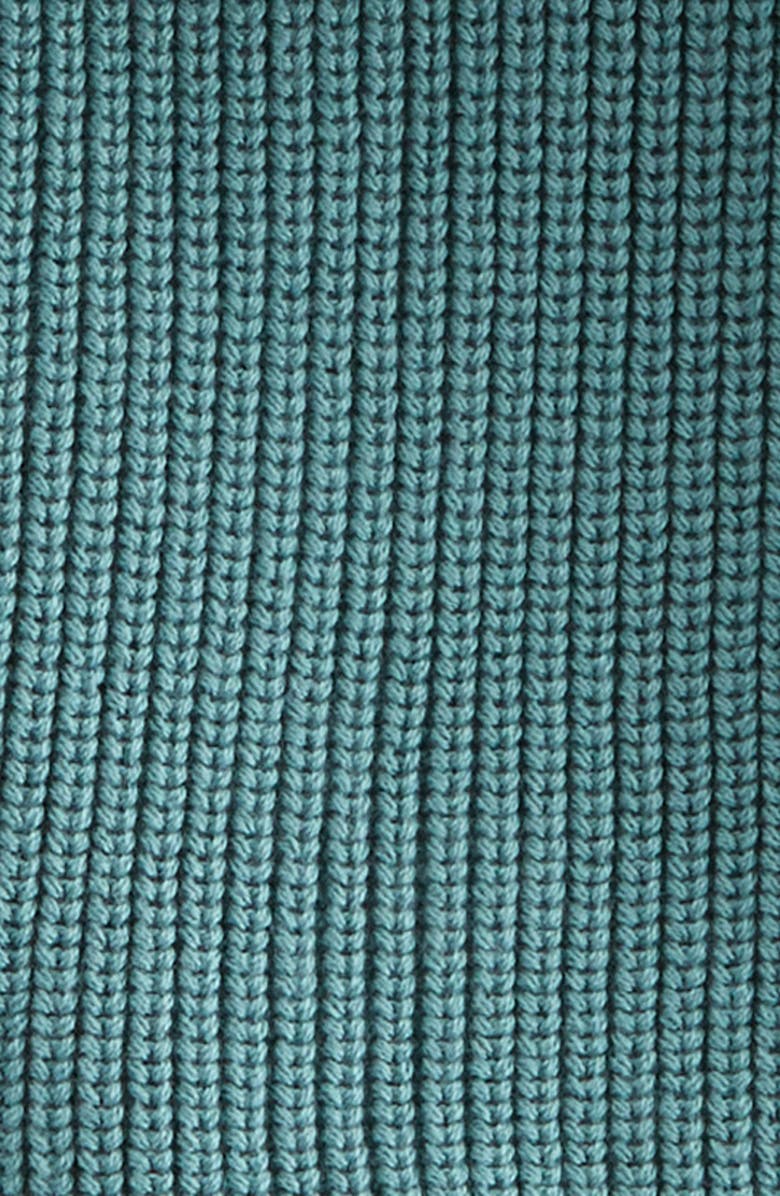 Nordstrom Hooded Cotton Cardigan with Faux Fur Lining, Alternate, color, Teal Arctic