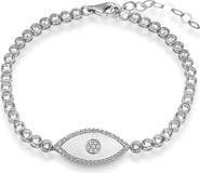 Gemma Azzurro mother of pearl tennis eye bracelet