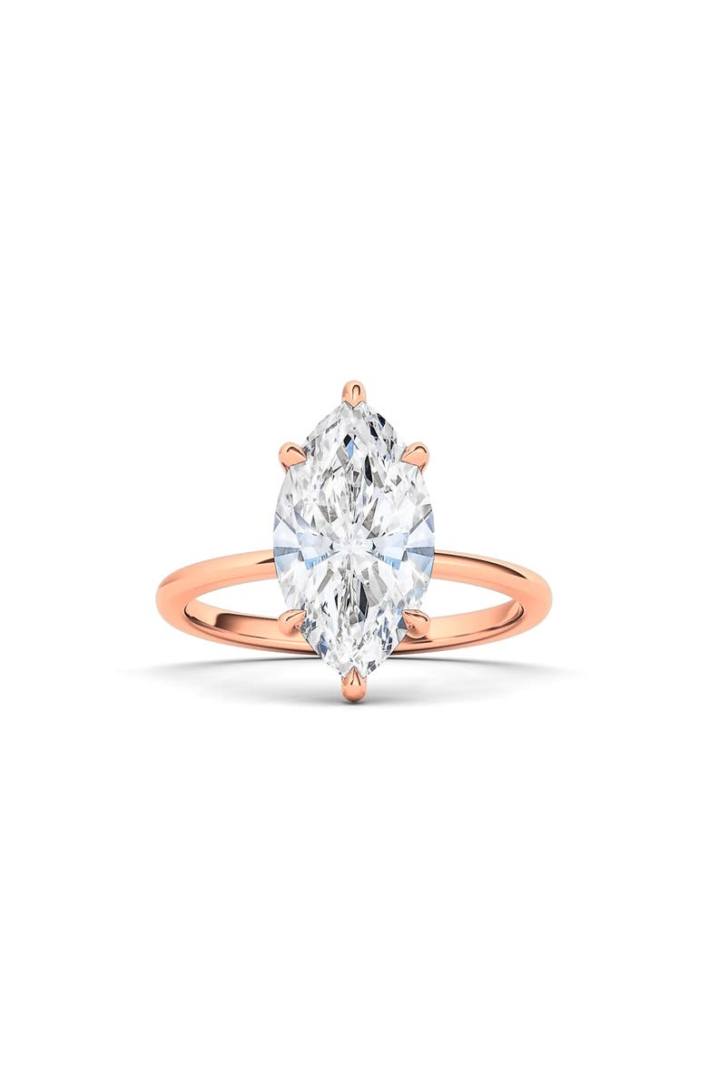 HauteCarat Marquise Cut Lab Created Diamond Ring, Main, color, 2.00 Ctw 18K Rose Gold