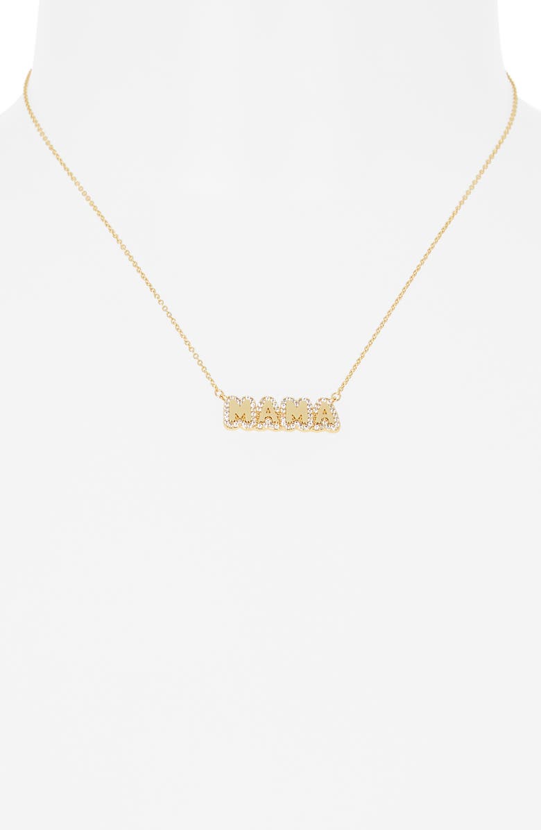 Leith Mama Cubic Zirconia Pendant Necklace, Alternate, color, Clear- Gold