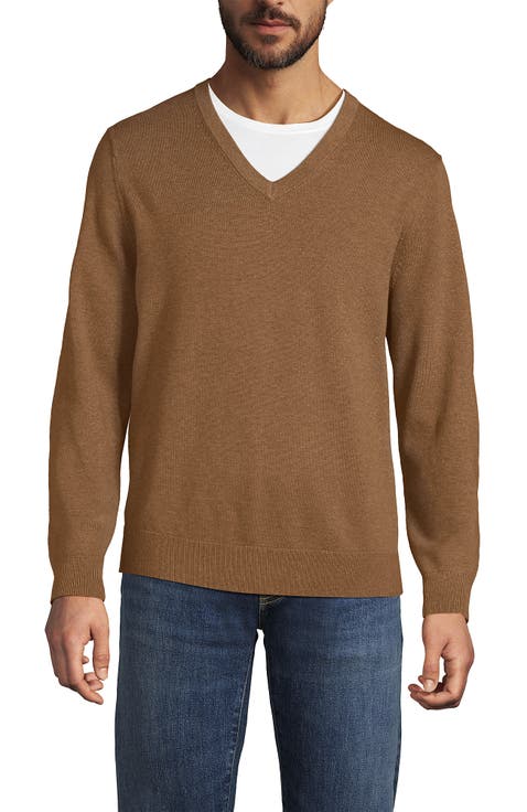 Fine Gauge Cotton V-neck Sweater