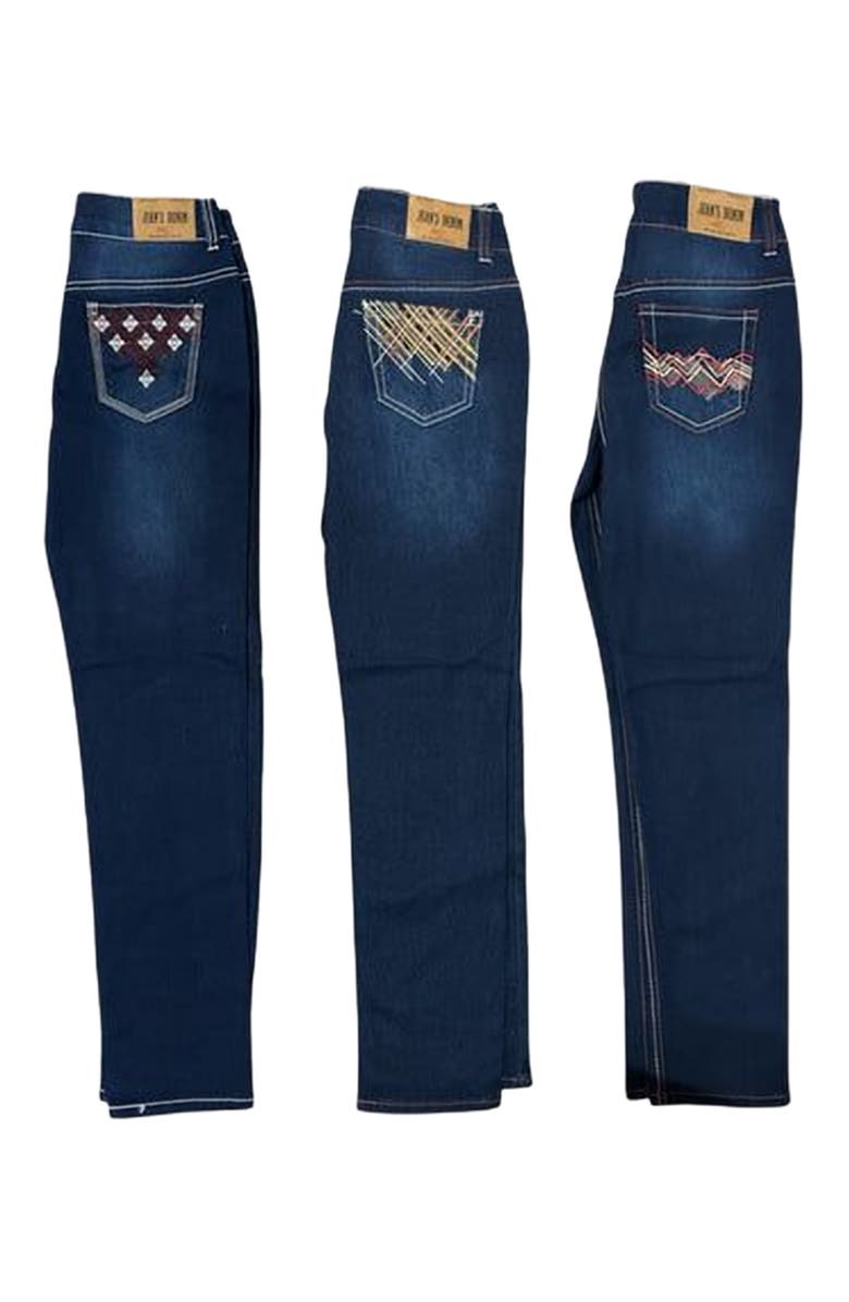 BenBen Women's 3 Pack Embroidered Stretch Fit Jeans, Alternate, color, Multicolor