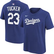 Nike Youth Nike Kyle Tucker Royal Los Angeles Dodgers Name & Number T-Shirt