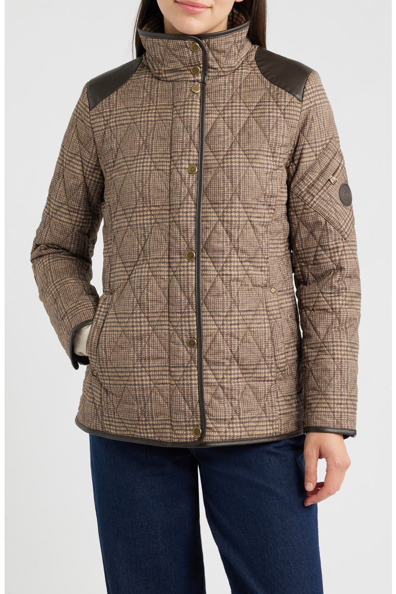 Houndstooth Quilted Barn Jacket, Main, color, HAZEL PLAID