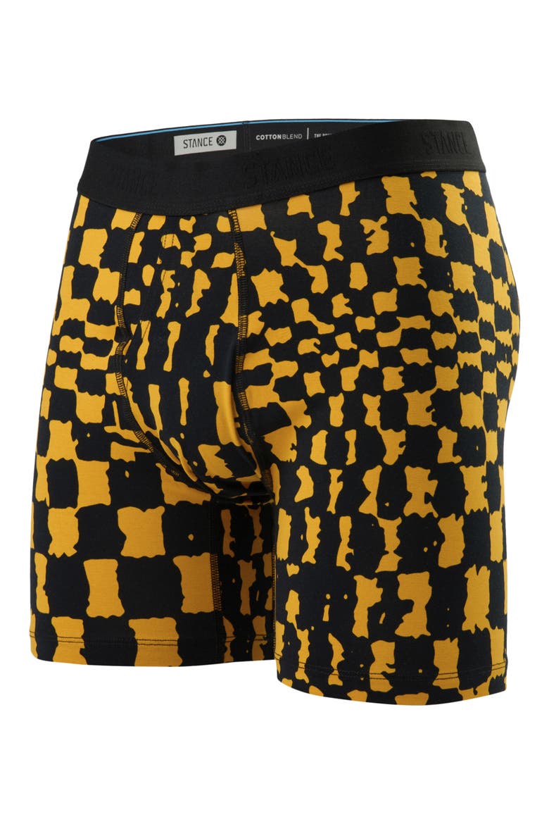 Warp Check Stretch Cotton Boxer Briefs, Main, color, GOLD