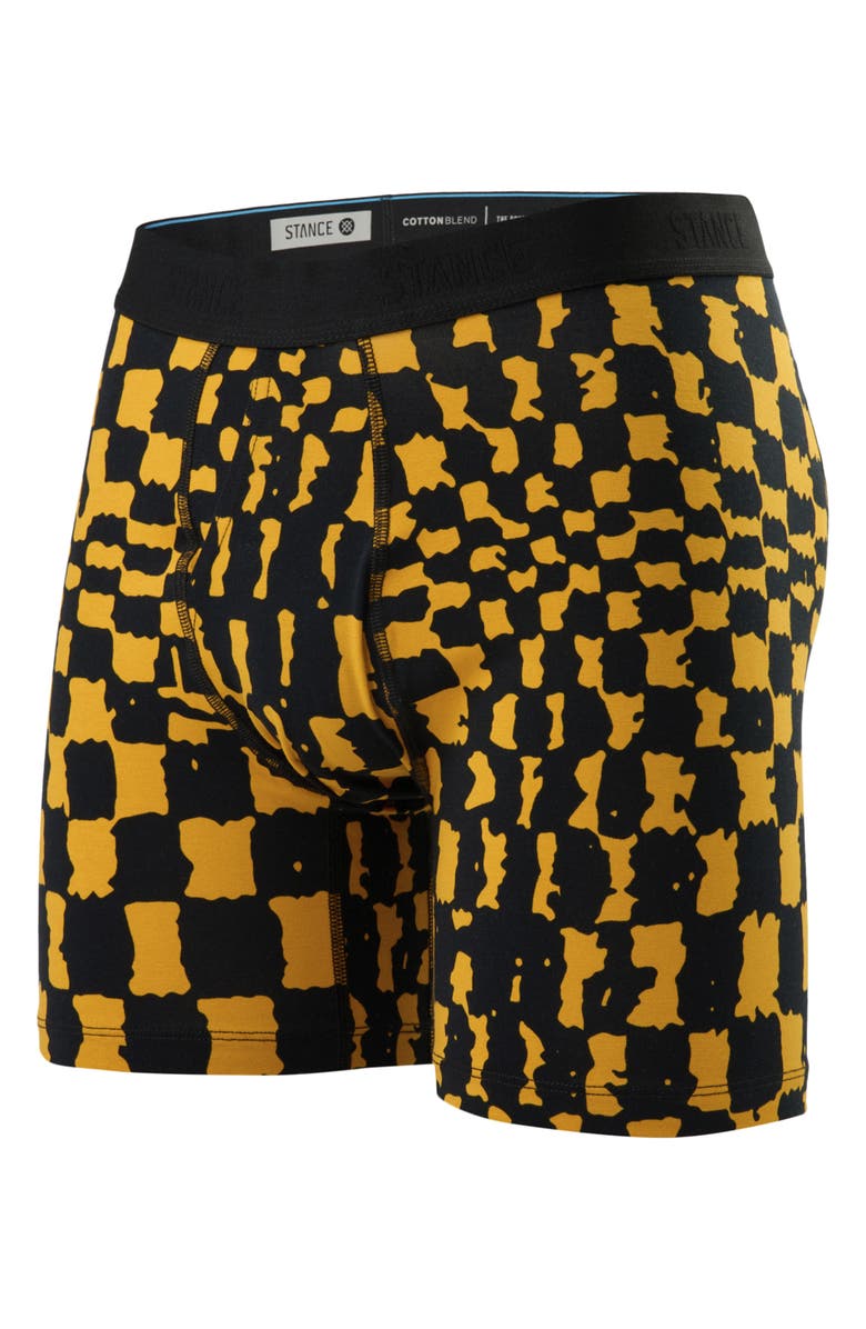 Stance Warp Check Stretch Cotton Boxer Briefs, Main, color, Gold