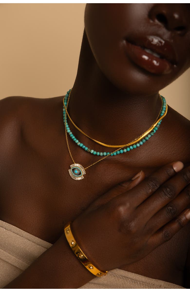 Seven Saints Turquoise Choker Necklace, Alternate, color, White