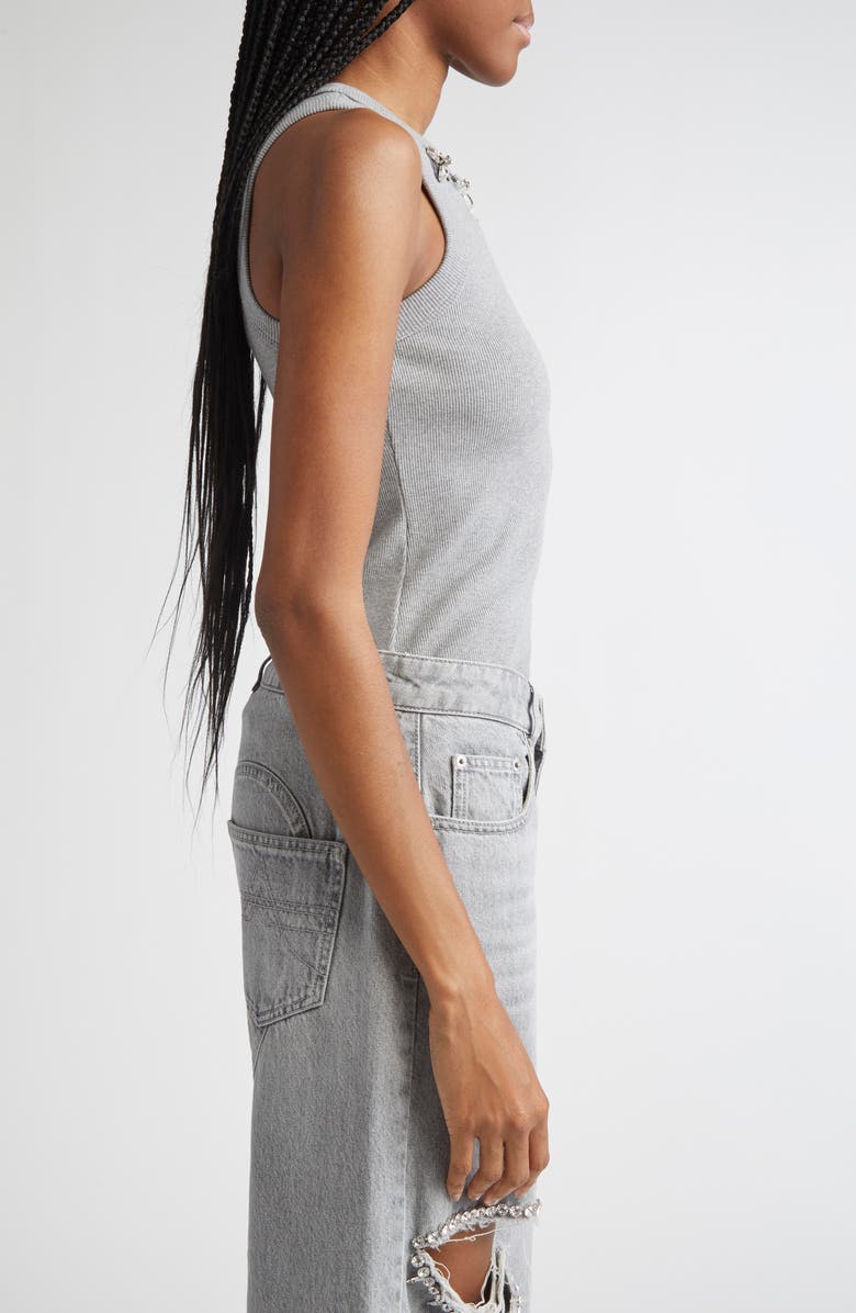 Area Distressed Crystal Rib Tank, Alternate, color, Grey Melange