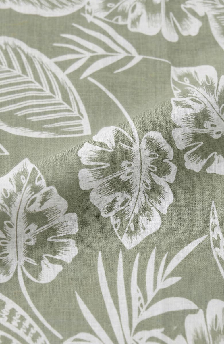 Report Collection Yarn Dye Tropical Print Button-Up Shirt, Alternate, color, Sage