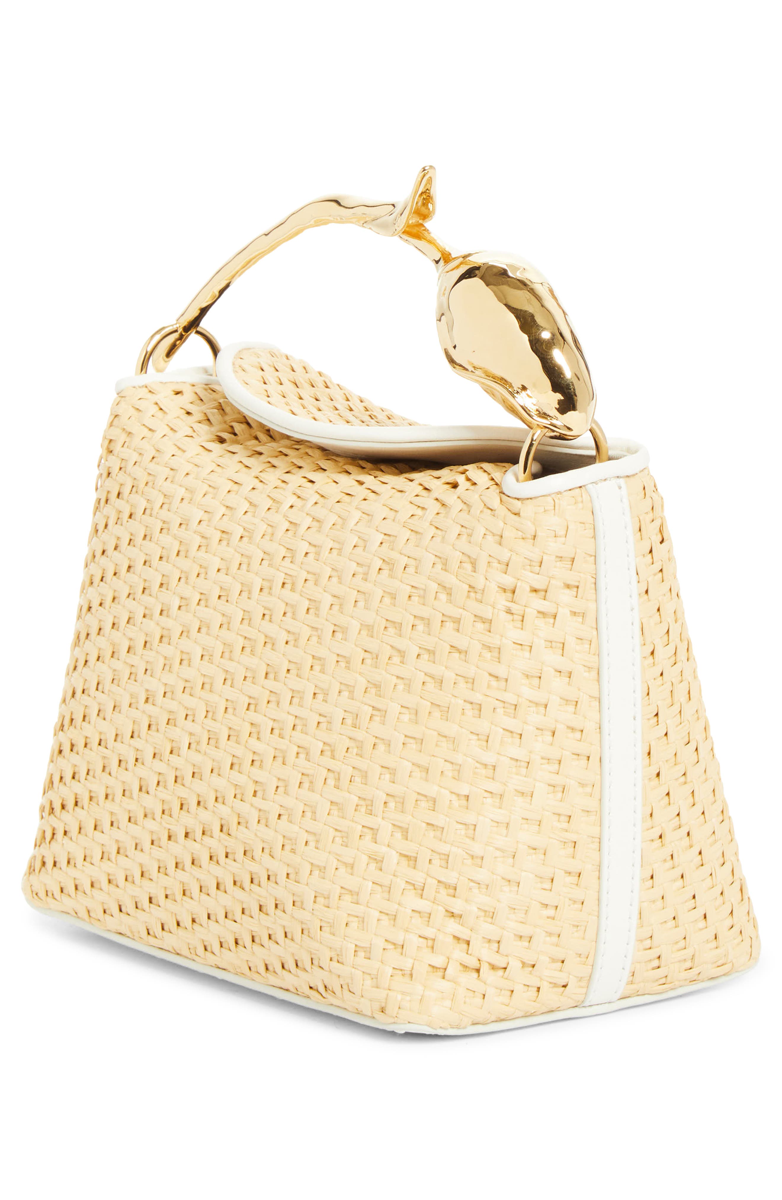 Erdem Mini Bloom Raffia Handbag, Alternate, color, Rose Ditsy Porcelain