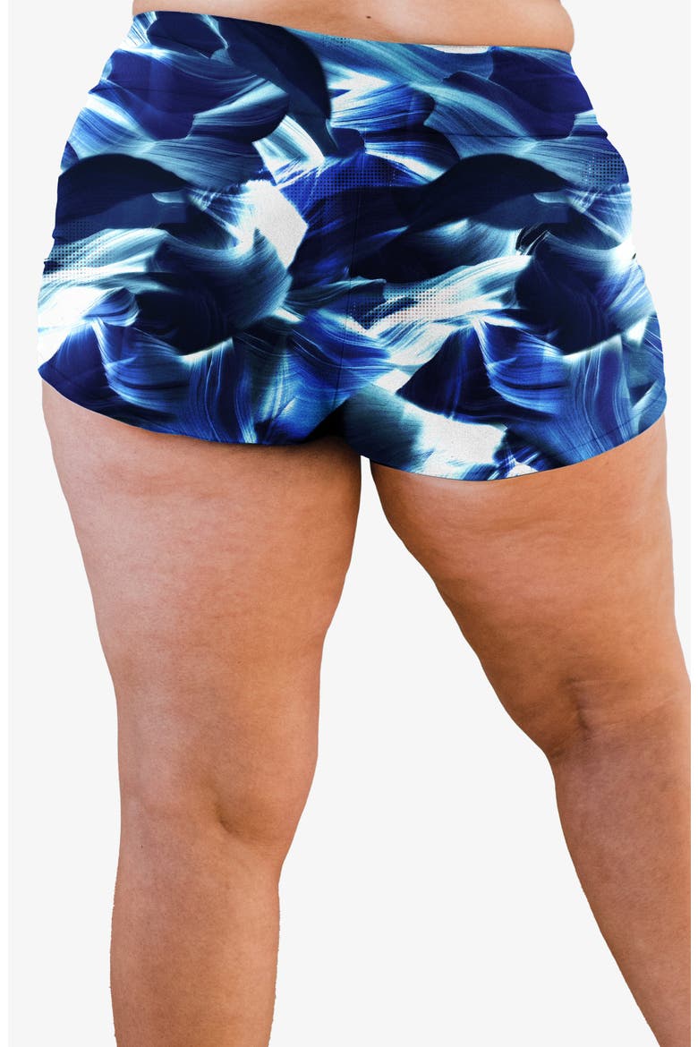 Plus Size Swim Shorts, Alternate, color, Navy Wave