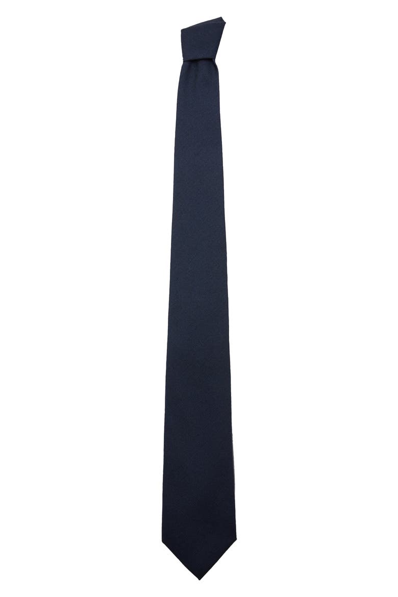 Solid Wool Blend Tie, Alternate, color, NAVY