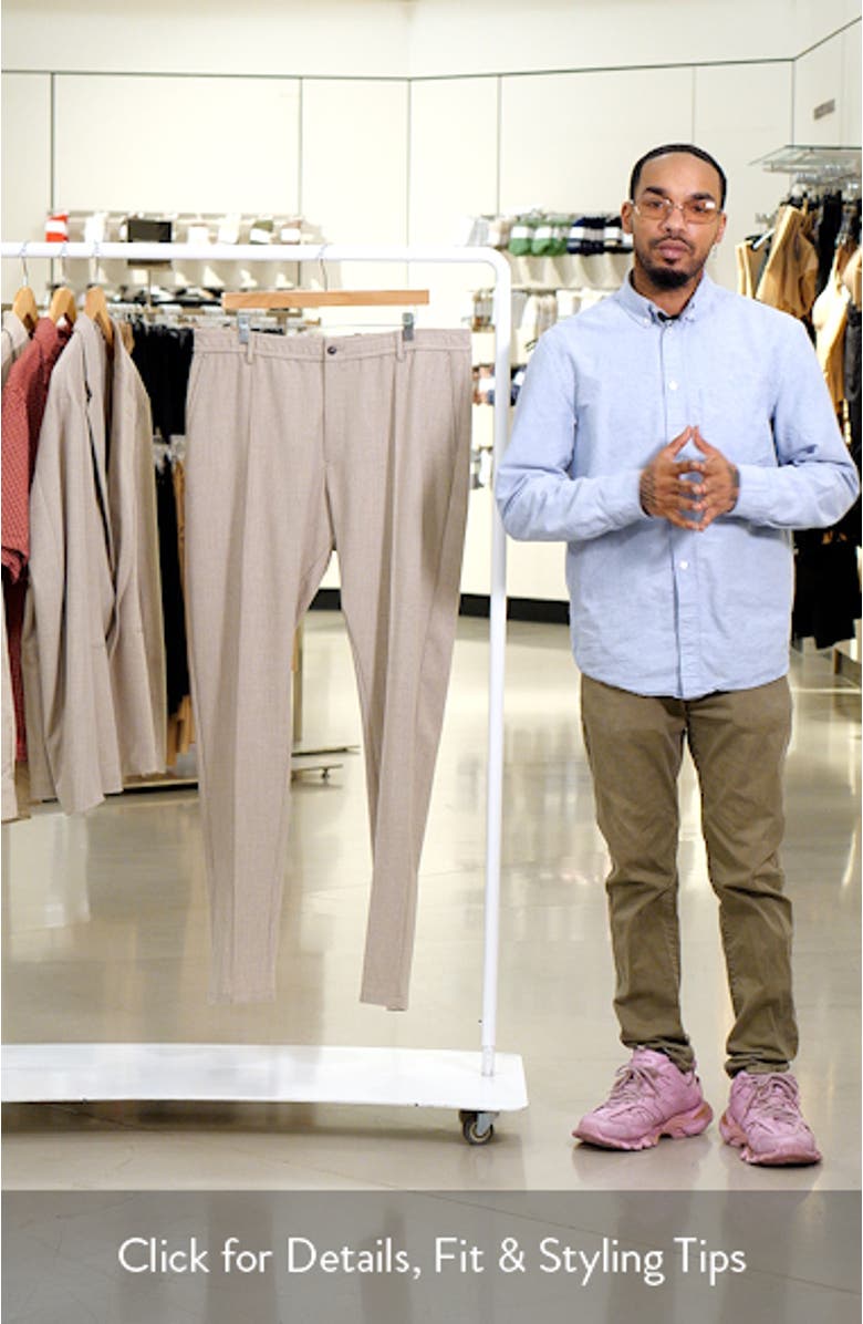 Flat Front Mélange Stretch Gabardine Pants, sales video thumbnail