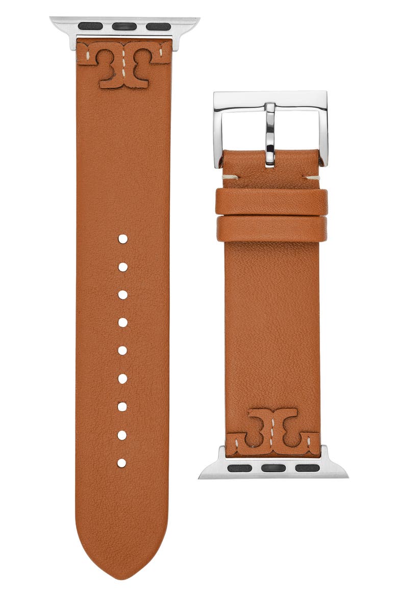 McGraw Leather Apple Watch® Watchband, Main, color, BROWN
