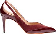 Santoni Women's patent leather and suede high-heel pump