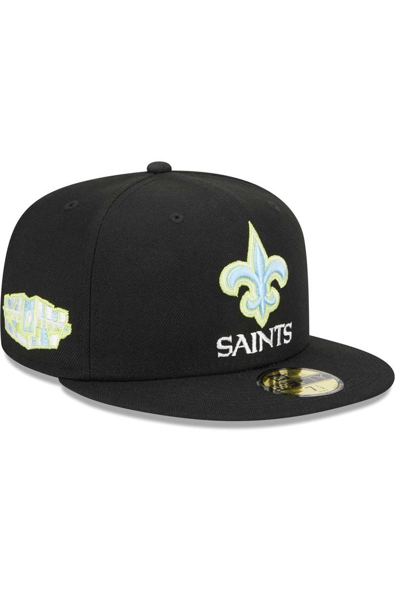 Men's New Era Black New Orleans Saints Multi 59FIFTY Fitted Hat, Alternate, color, Black
