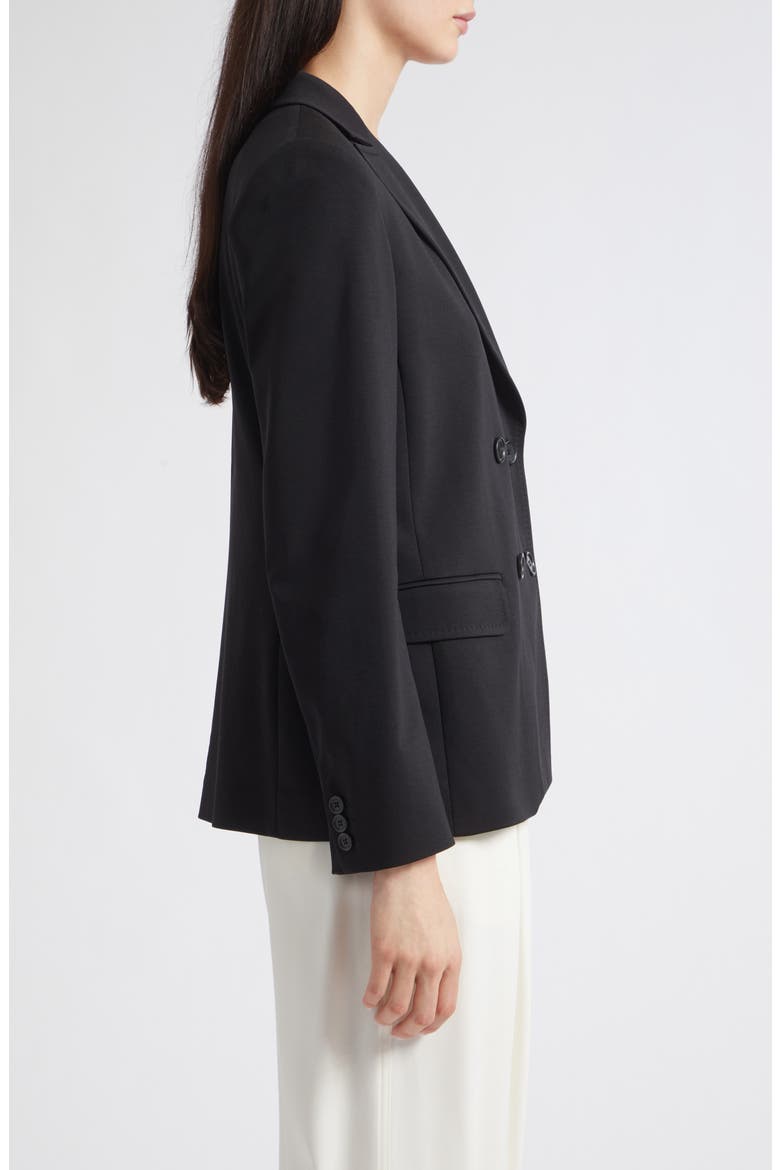 Colibri Double Breasted Jersey Blazer, Alternate, color, BLACK