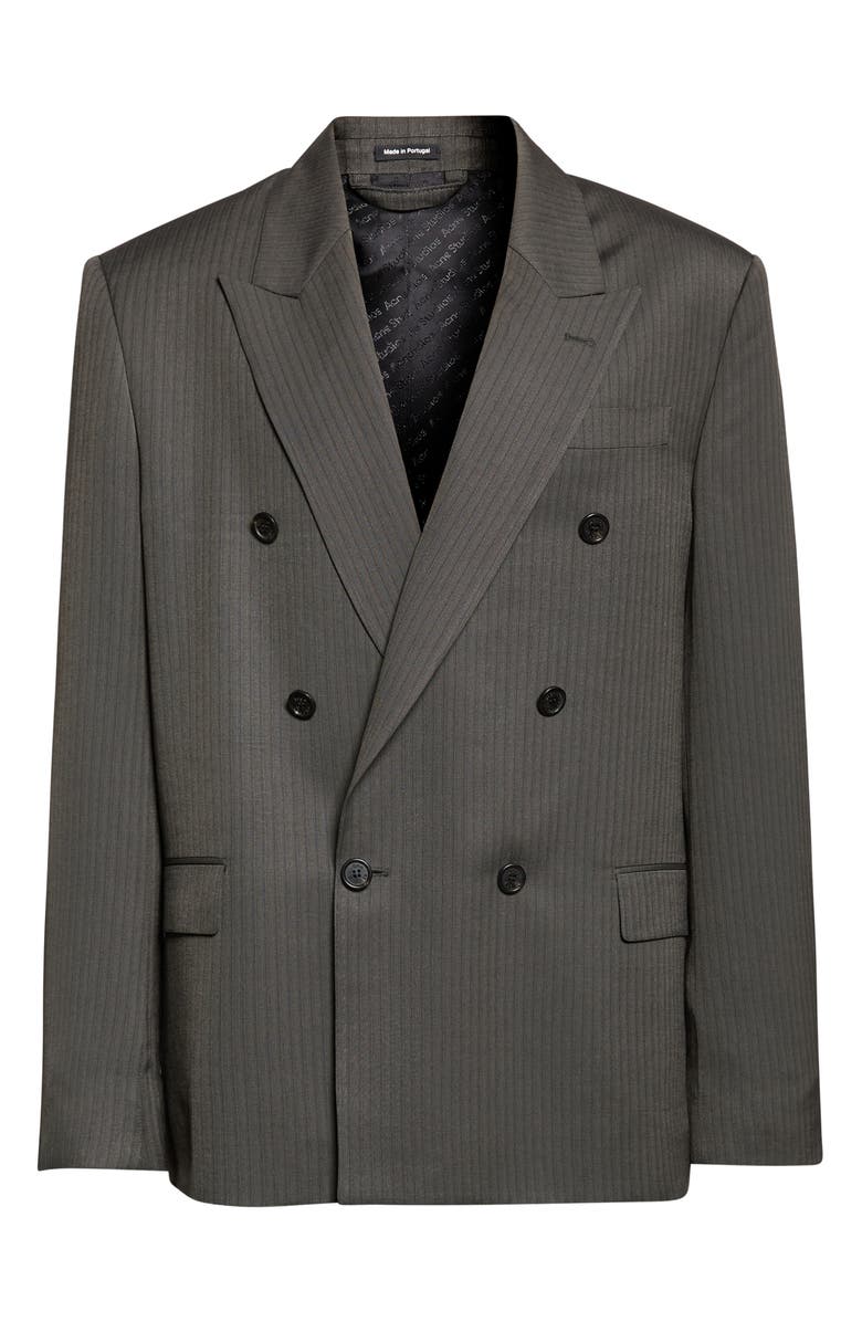 Acne Studios Jarvel Double Breasted Herringbone Blazer, Main, color, Grey