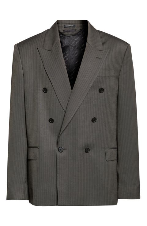 Jarvel Double Breasted Herringbone Blazer