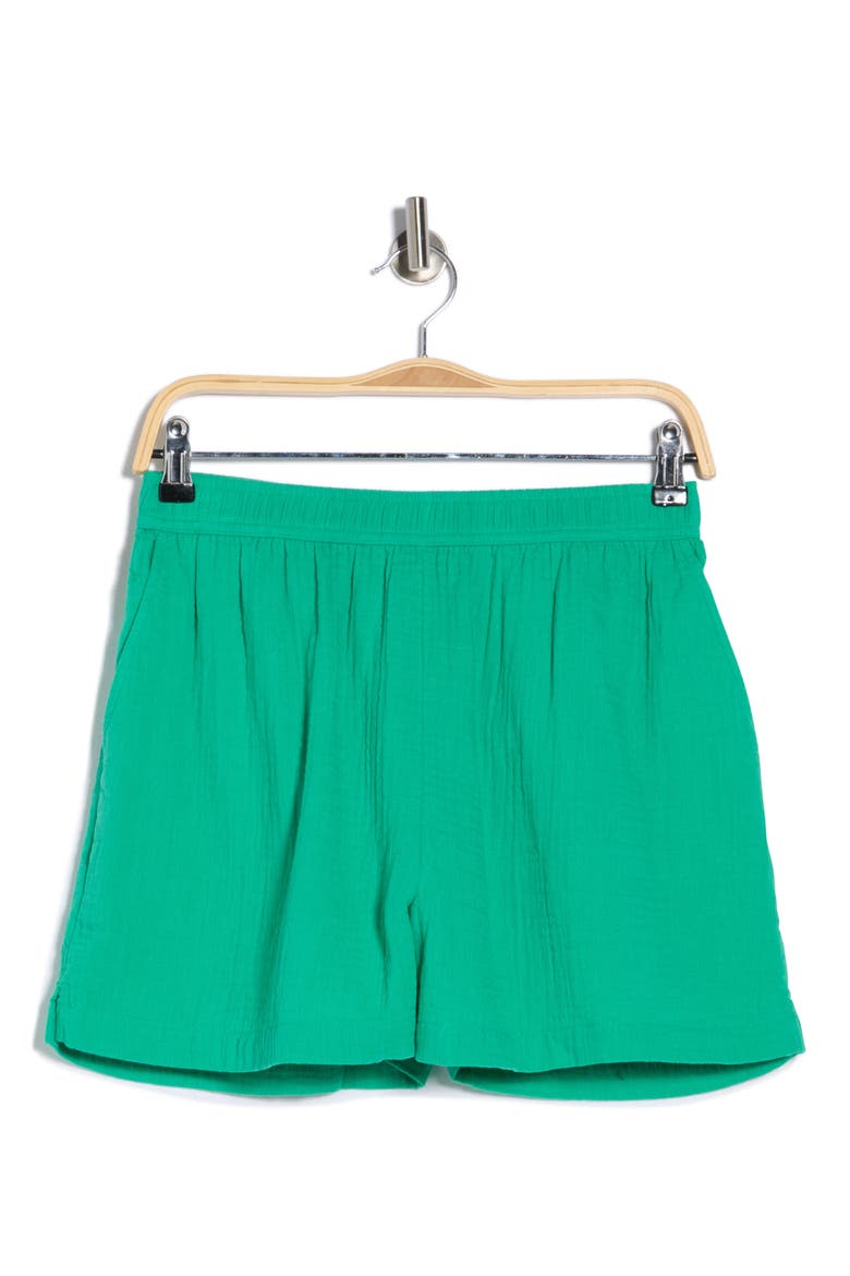 Cotton Gauze Shorts, Alternate, color, GREEN EASE