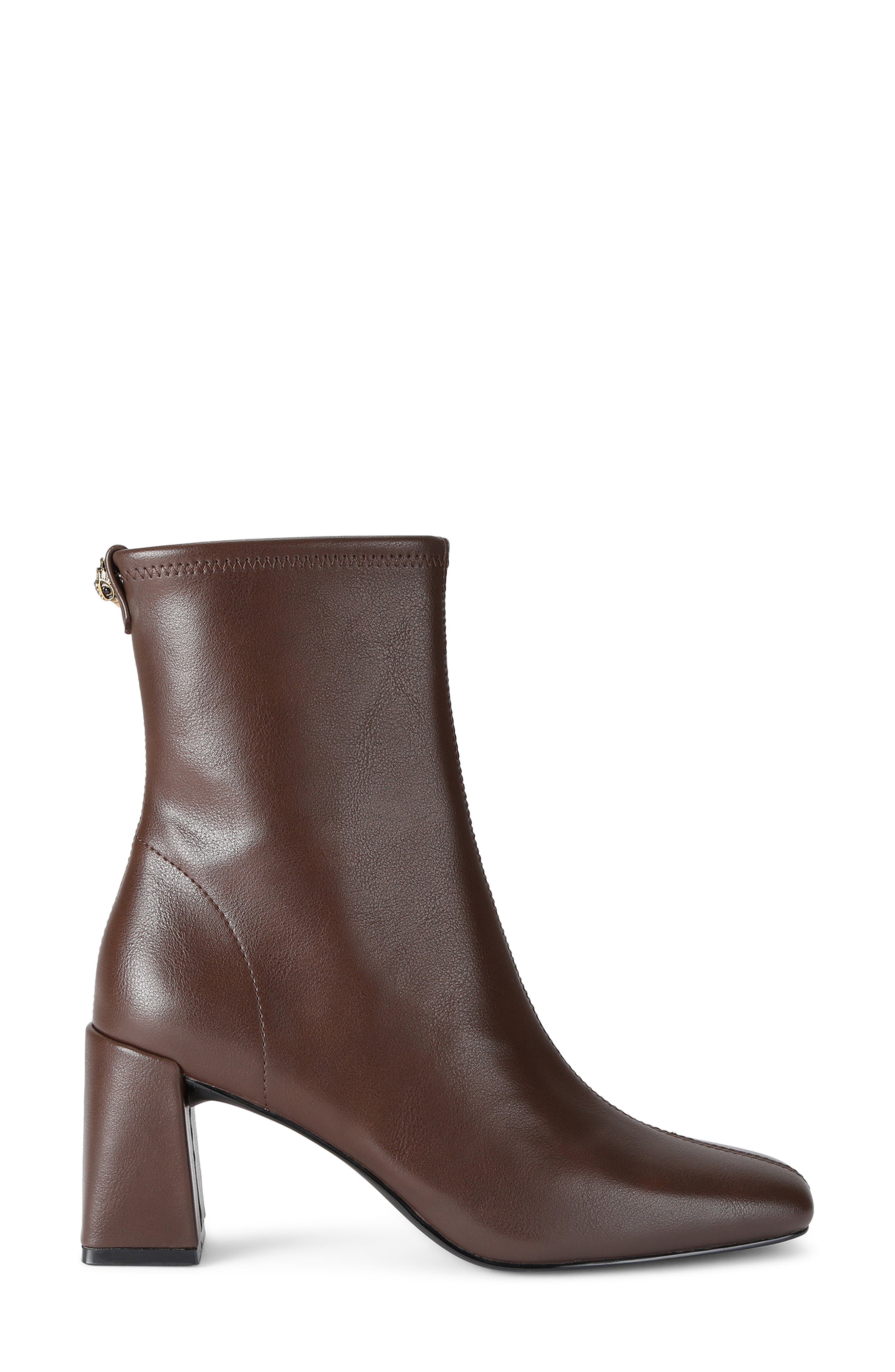 Grove Faux Leather Ankle Boot, Alternate, color, DARK BROWN