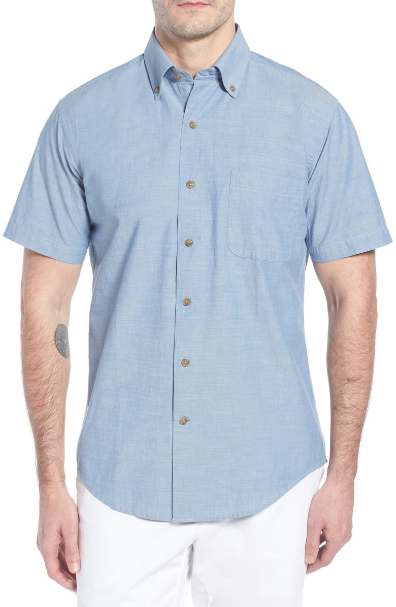 Peter Millar Heritage Chambray Sport Shirt, Main, color,