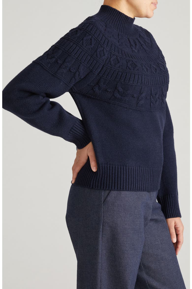 Safiya Mock Neck Sweater, Alternate, color, MIDNIGHT BLUE