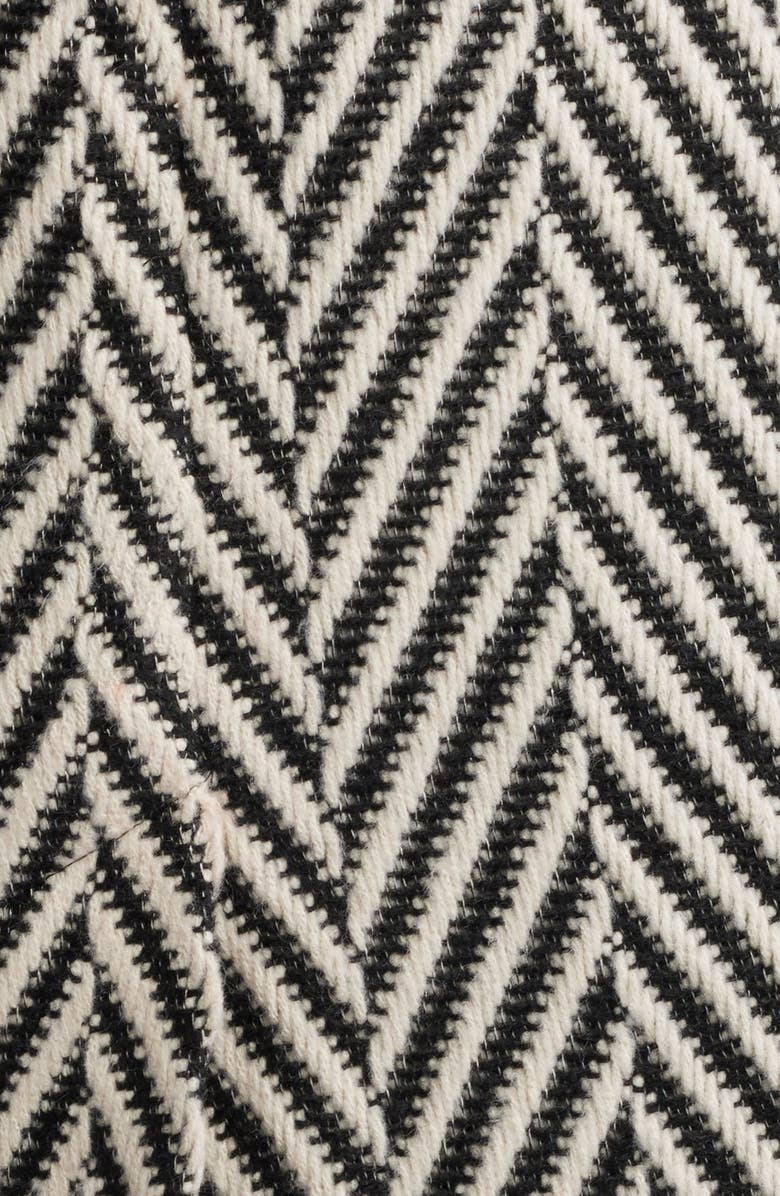 Via Spiga Herringbone Coat with Faux Fur Collar, Alternate, color, Jumbo Herringbone