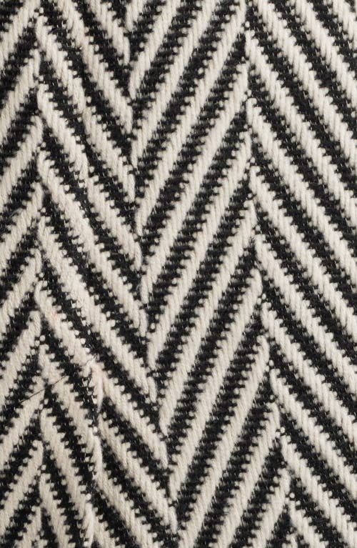 Via Spiga Herringbone Coat With Faux Fur Collar In Jumbo Herringbone