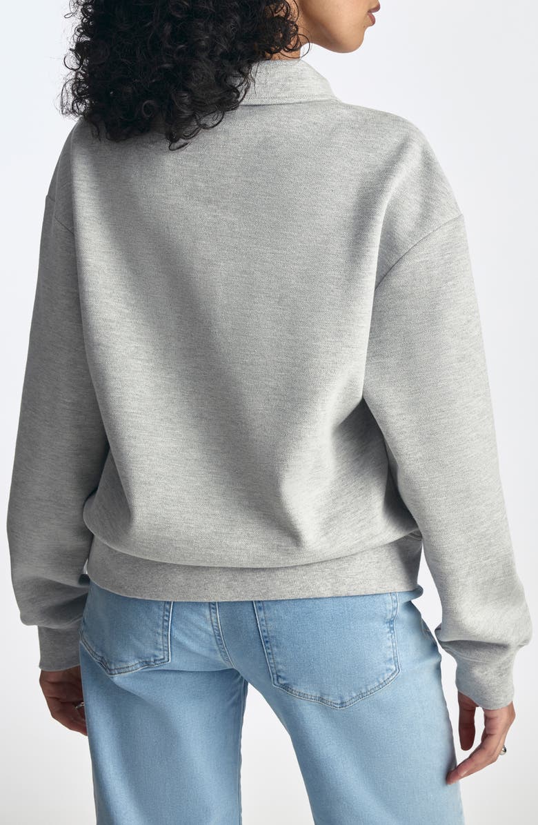 Brooklyn Industries Cotton Blend Polo Sweatshirt, Alternate, color, Light Grey Melange