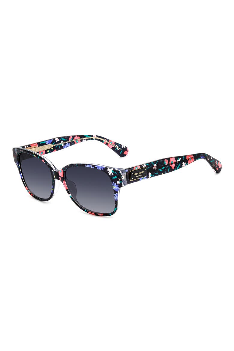 trulee 55mm gradient square sunglasses, Alternate, color, BLACK MULTICOLOR/ DARK GREY SF