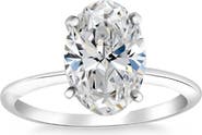 Bliss Diamond Certified 2ct Oval Diamond Solitaire Thin Engagement Ring Gold Lab Grown