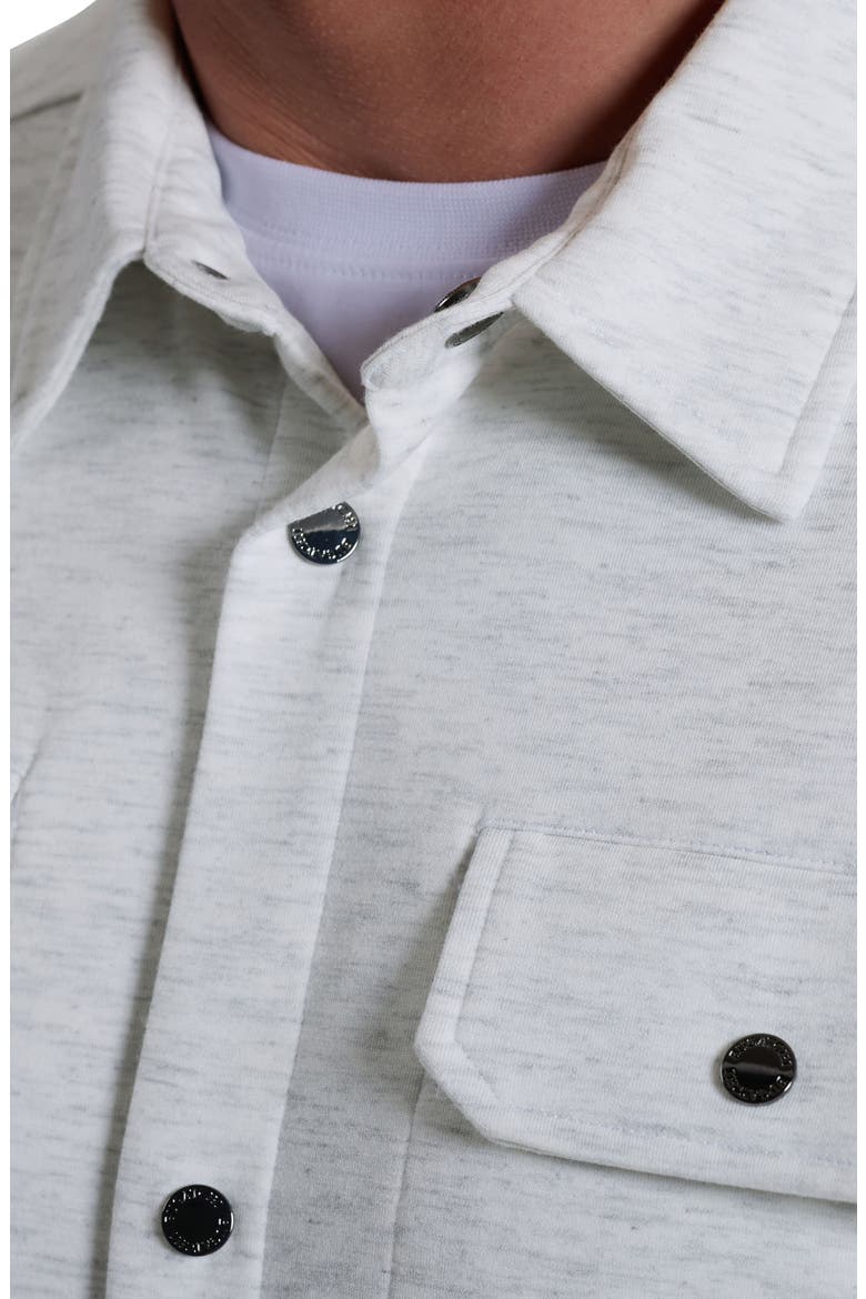Heathered Kint Snap-Up Shirt Jacket, Alternate, color, CHALK