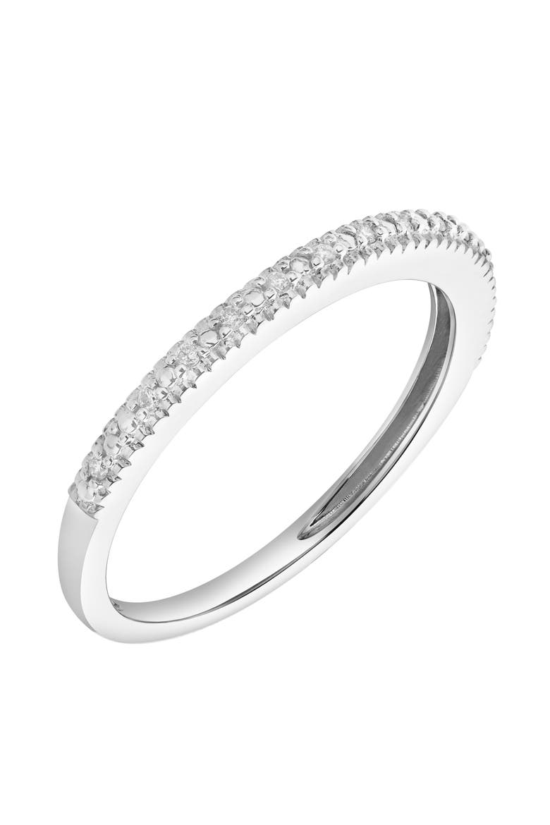 Ava 14K Gold Round Diamond Studded Band Ring - 0.06 cts, Alternate, color, 14K White Gold