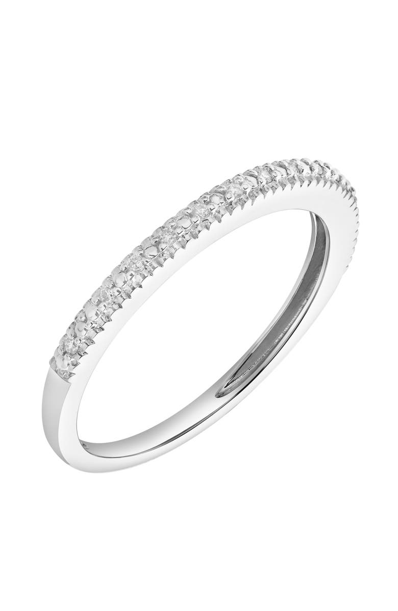 LuvMyJewelry Ava 14K Gold Round Diamond Studded Band Ring - 0.06 cts, Alternate, color, 14K White Gold