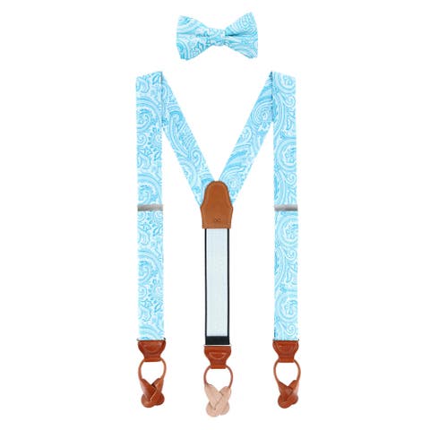 Sobee Paisley Silk Brace and Bow Tie Set