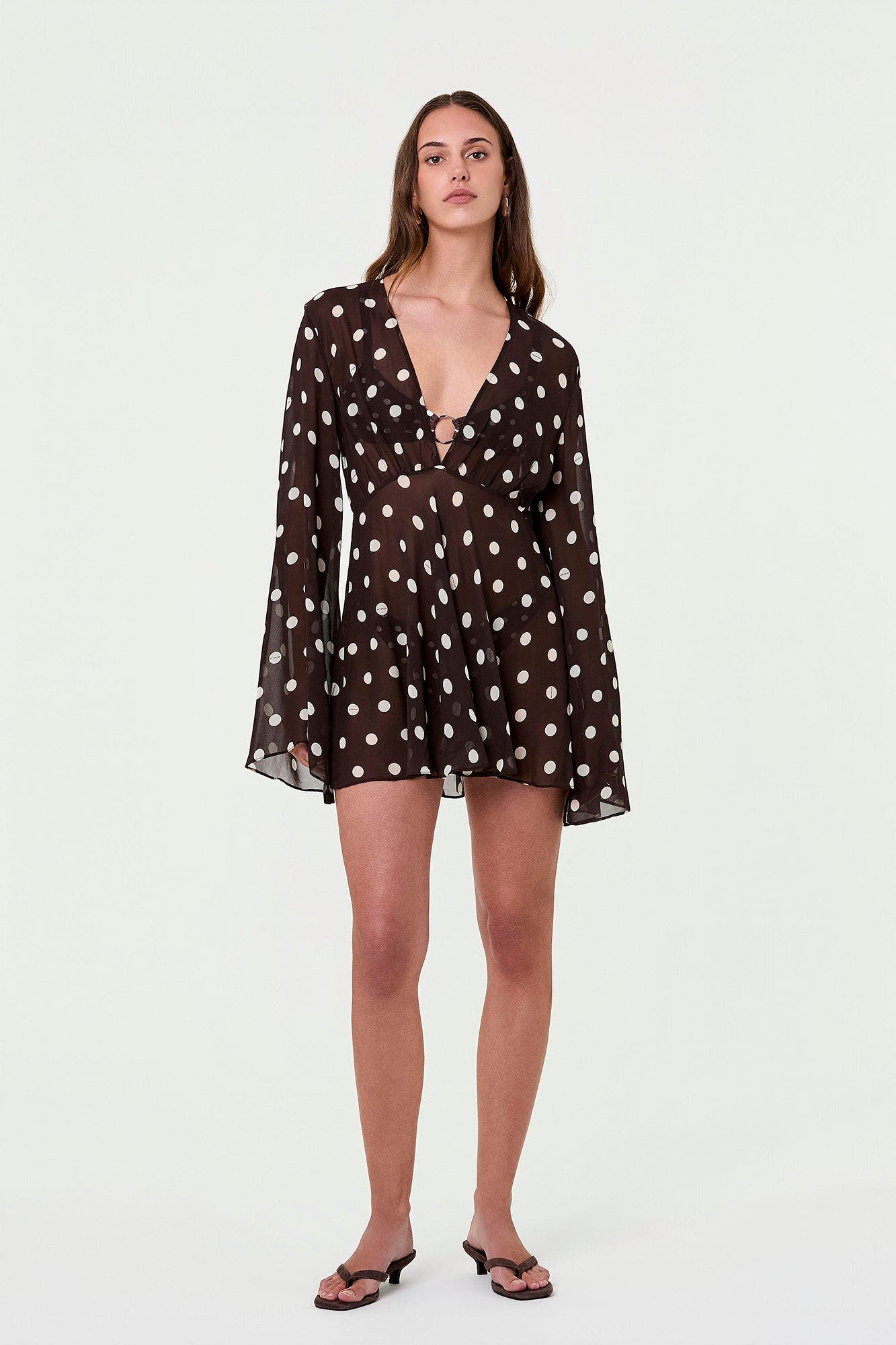 Espresso / Ivory Polka Dot