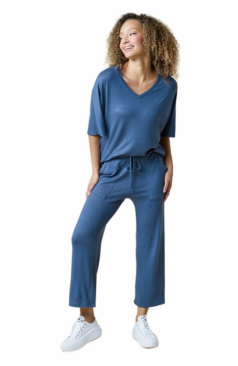 Dream Jersey Relaxed V-Neck with Capri Lounge Set