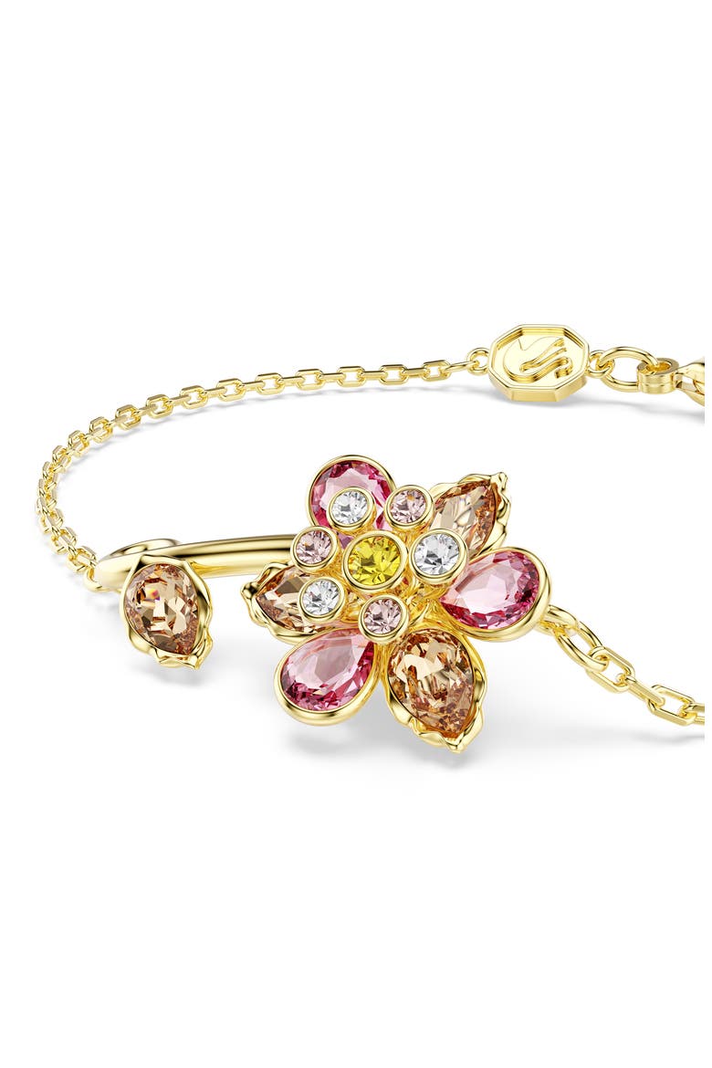 Idyllia Crystal Flower Bracelet, Alternate, color, GOLD/ MULTI