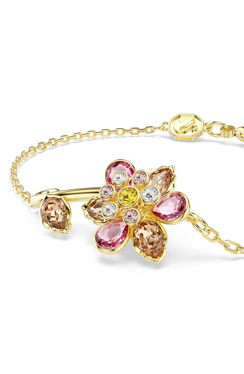 Swarovski Idyllia Crystal Flower Bracelet, Alternate, color, Gold/ Multi