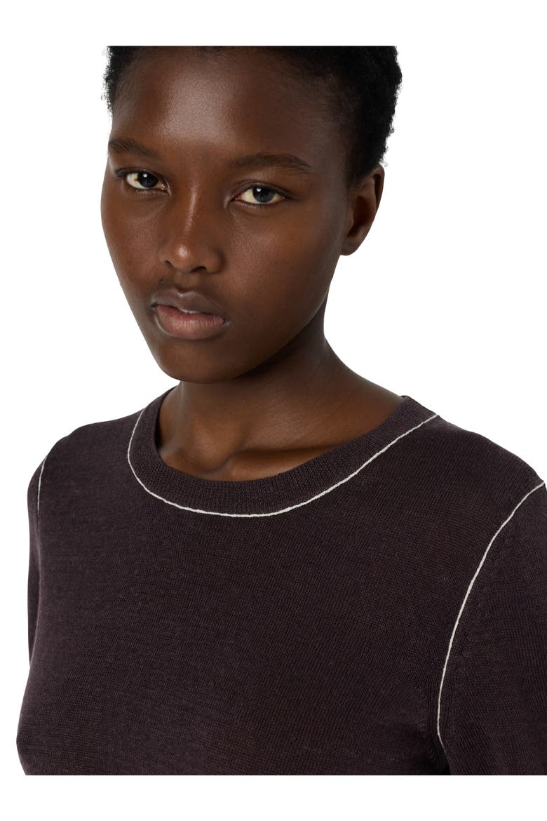 Loumia Short Sleeve Sweater, Alternate, color, Brown