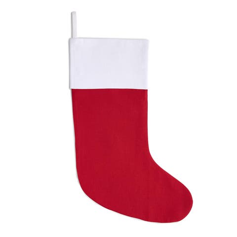 Classic Linen Christmas Stocking 8 X 19 In
