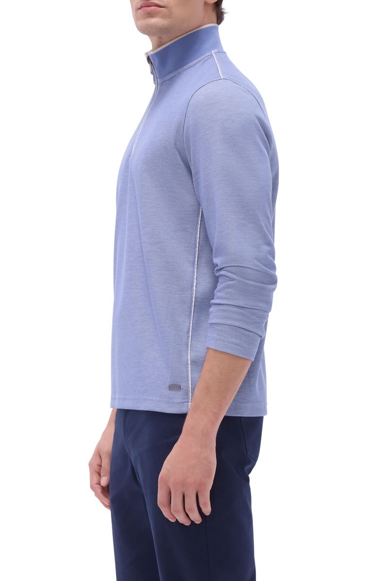 Bugatchi Quarter Zip Performance Pullover, Alternate, color, Cobalt