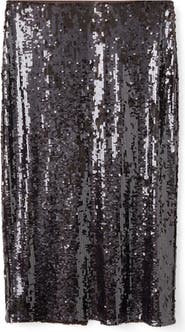 MANGO Sequin Midi Skirt