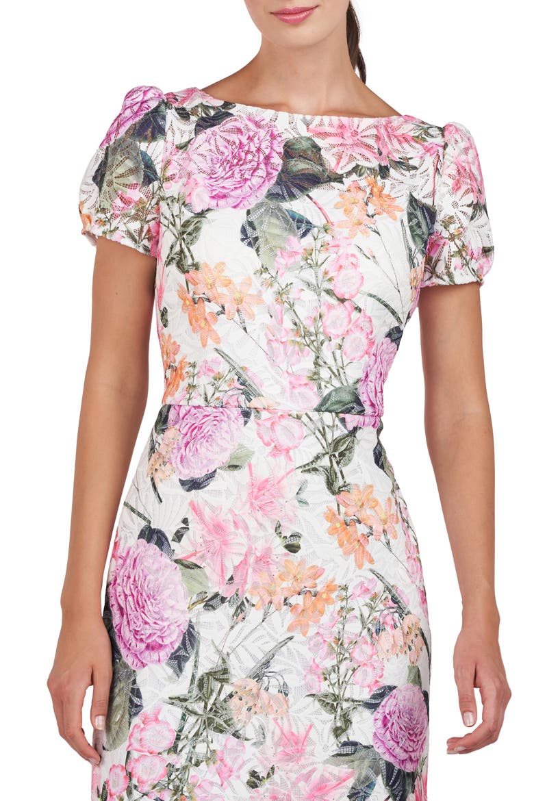 Fern Floral Lace Midi Cocktail Dress, Alternate, color, ROSE VIOLET/ IVORY