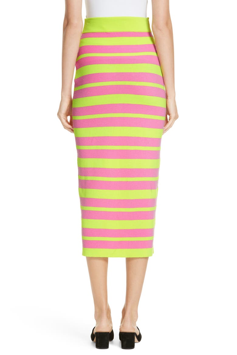 Stripe Knit Maxi Skirt, Alternate, color, LIME AND PINK COMBO