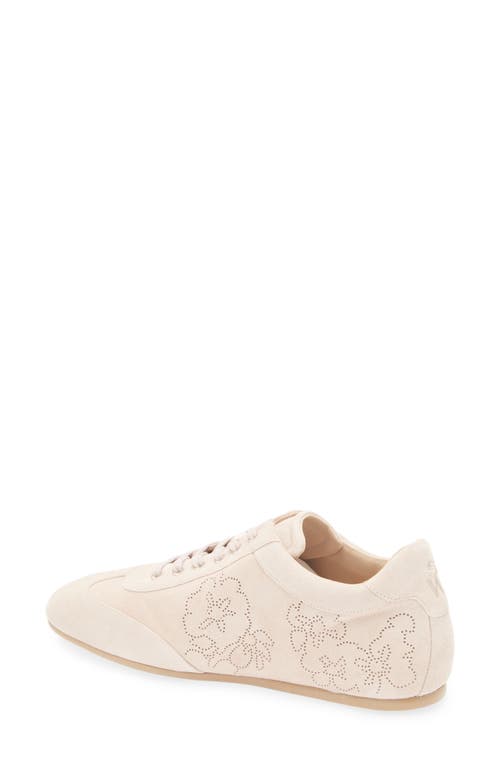 Stuart Weitzman Cruz Perforated Suede Sneaker In Pink