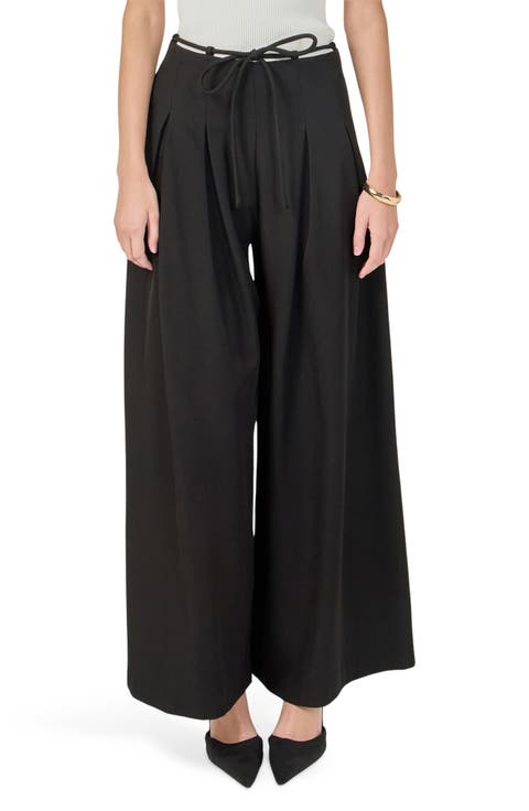 Pleated High Waist Wide Leg Pants