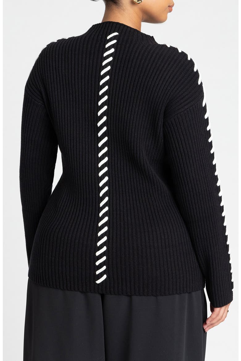 Stitch Detail Sweater, Alternate, color, BLACK ONYX