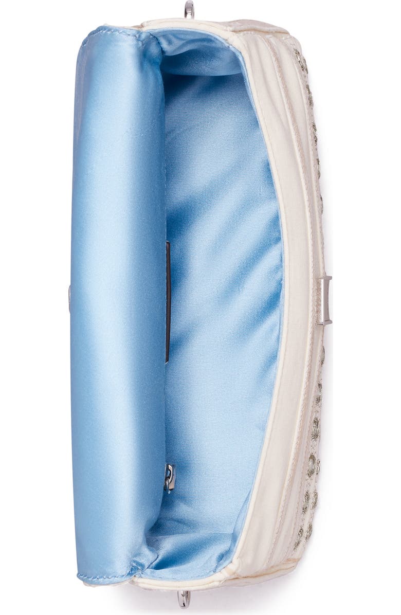 Tory Burch Small Charlie Embellished Shoulder Bag, Alternate, color, New Ivory